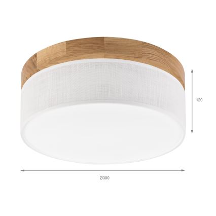 Brilagi - LED Plafondlamp BELLADONNA LED/20W/230V Ø 30 cm wit/eik