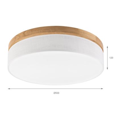 Brilagi - LED Plafondlamp BELLADONNA LED/36W/230V dia. 50 cm wit/eik