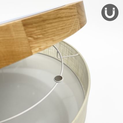 Brilagi - LED Plafondlamp BELLADONNA LED/36W/230V diameter 40 cm crème/eiken