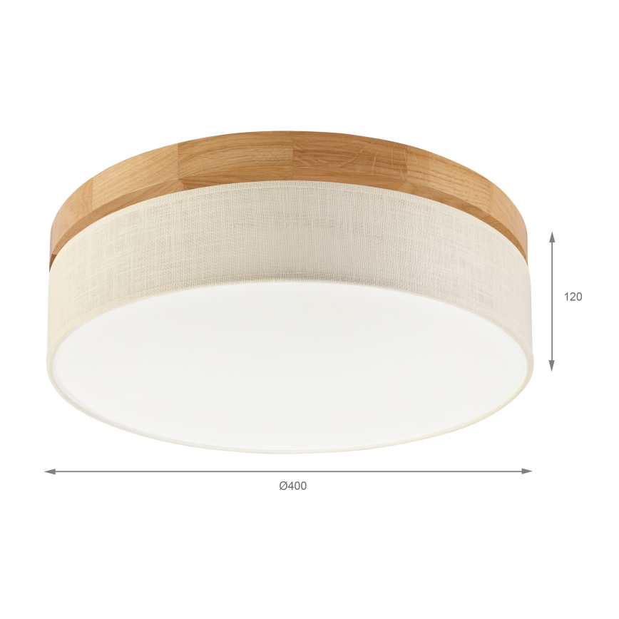 Brilagi - LED Plafondlamp BELLADONNA LED/36W/230V diameter 40 cm crème/eiken