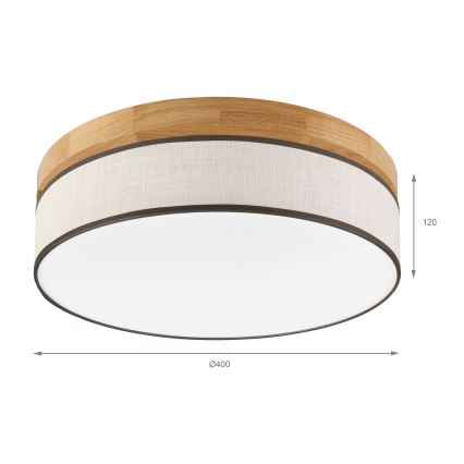 Brilagi - LED plafondlamp BELLADONNA LED/36W/230V Ø 40 cm crème/eiken