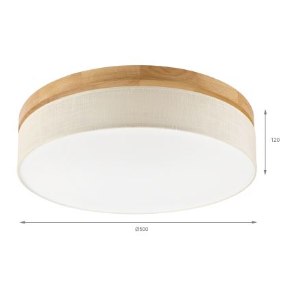 Brilagi - LED Plafondlamp BELLADONNA LED/36W/230V Ø 50 cm crème/eiken