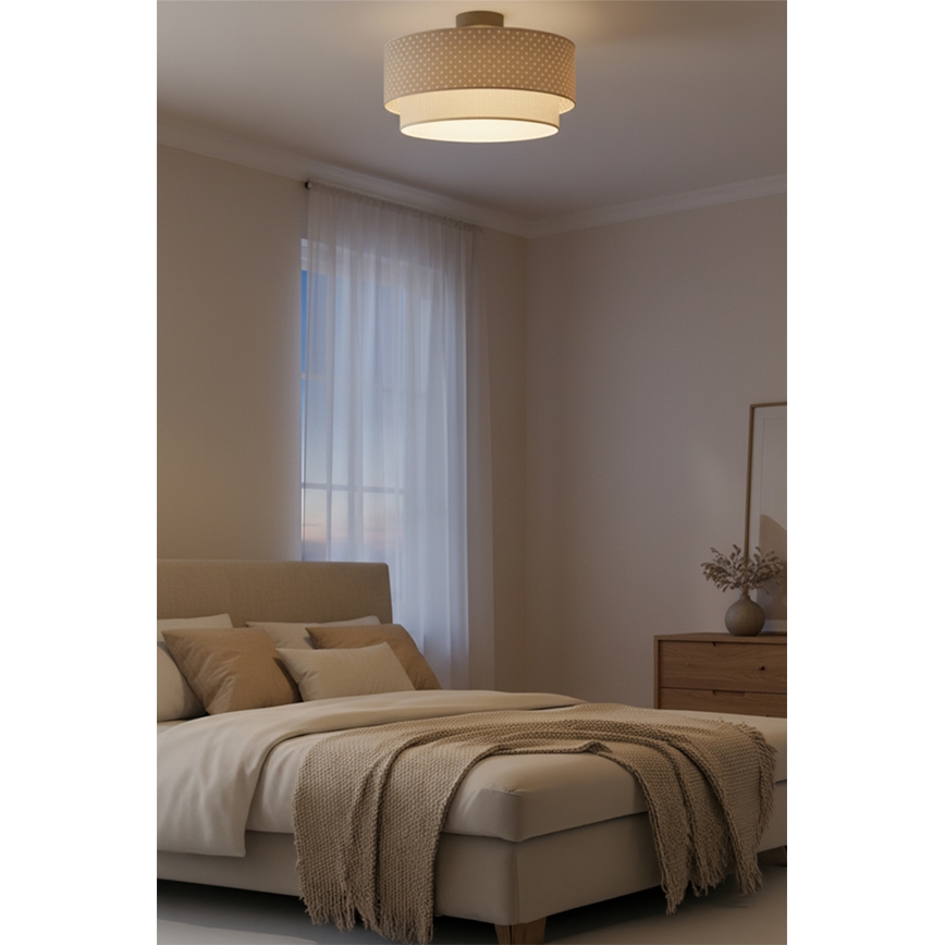Brilagi - LED opbouwkroonluchter BOHO BOBO 1xE27/10W/230V pr. 40 cm stippen beige/crème
