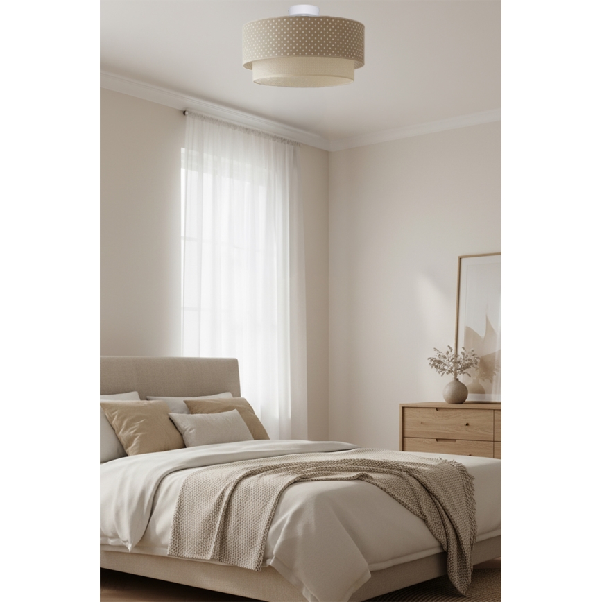 Brilagi - LED opbouwkroonluchter BOHO BOBO 1xE27/10W/230V pr. 40 cm stippen beige/crème