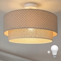 Brilagi-LED Plafondlamp BOHO BOBO 1xE27/60W/230V Ø40 cm met stippen, beige/crème.