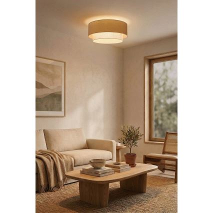 Brilagi - LED plafondlamp BOHO ECO 1xE27/10W/230V Ø 40 cm beige/crème
