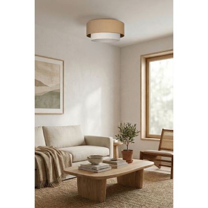 Brilagi - LED plafondlamp BOHO ECO 1xE27/10W/230V Ø 40 cm beige/crème