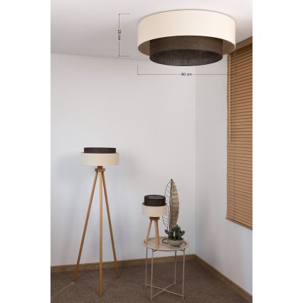 Brilagi - LED plafondlamp BOHO STYLE 3x E27/15W/230V Ø 80 cm crème/bruin