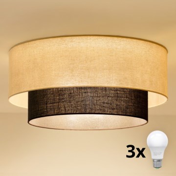 Brilagi - LED plafondlamp BOHO STYLE 3xE27/15W/230V Ø 60 cm crème/bruin