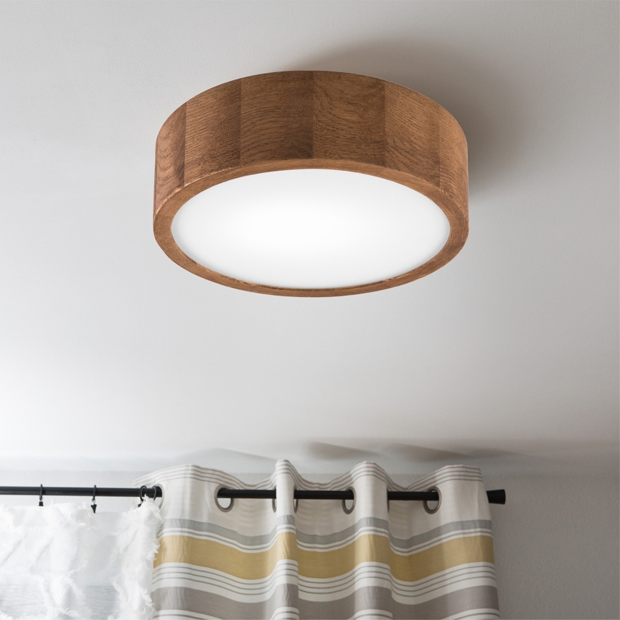 Brilagi - LED plafondlamp CARVALHO 1xE27/15W/230V eik/kers Ø 27 cm