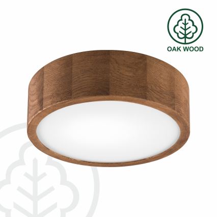 Brilagi - LED plafondlamp CARVALHO 1xE27/15W/230V eik/kers Ø 27 cm