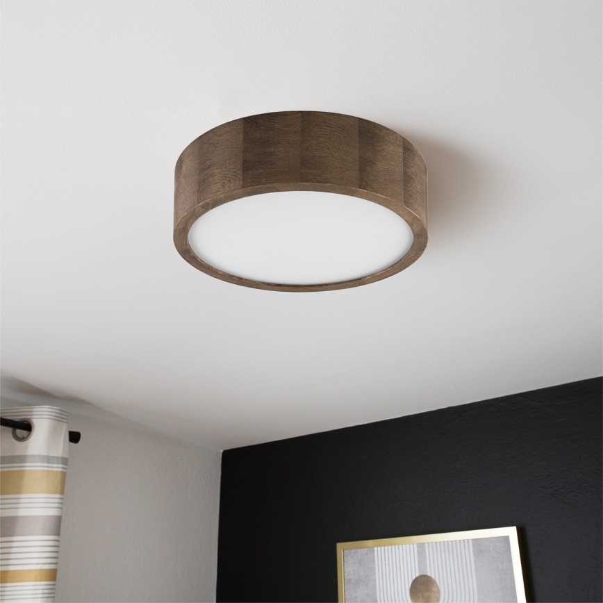 Brilagi - LED plafondlamp CARVALHO 1xE27/15W/230V eiken notenhout Ø 27 cm