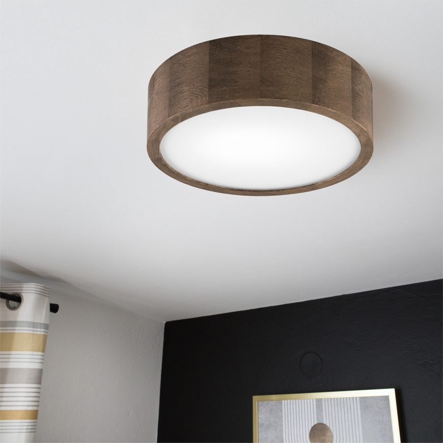 Brilagi - LED plafondlamp CARVALHO 1xE27/15W/230V eiken notenhout Ø 27 cm