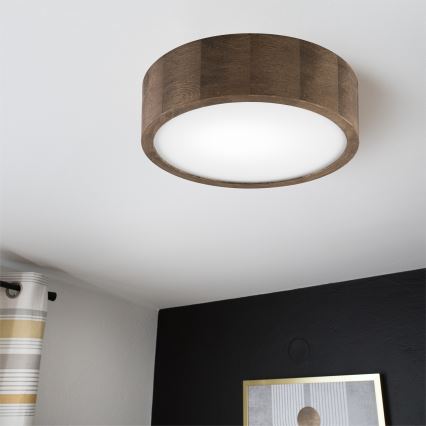 Brilagi - LED Plafondlamp CARVALHO 1xE27/60W/230V eiken diameter 27 cm