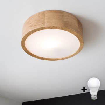 Brilagi - LED Plafondlamp CARVALHO 1xE27/60W/230V eiken pr. 27,5 cm