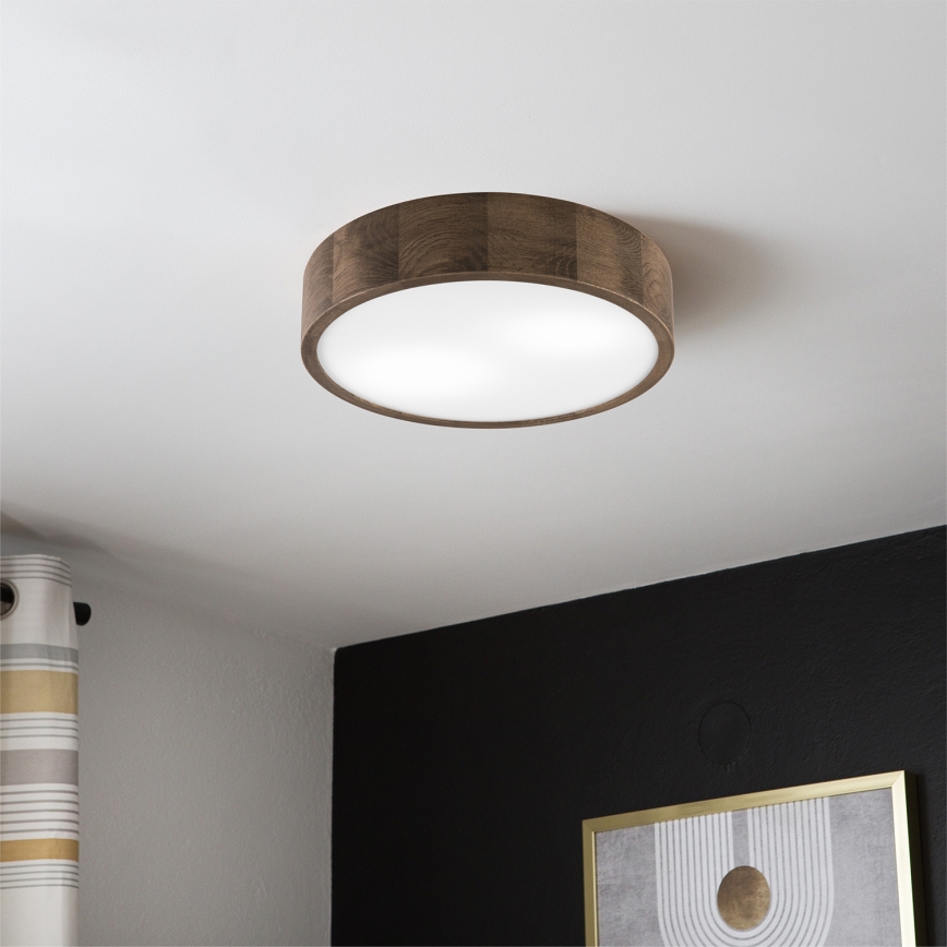 Brilagi - LED plafondlamp CARVALHO 2x E27/15W/230V eiken-walnoot Ø 37 cm