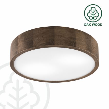 Brilagi - LED plafondlamp CARVALHO 2x E27/15W/230V eiken-walnoot Ø 37 cm