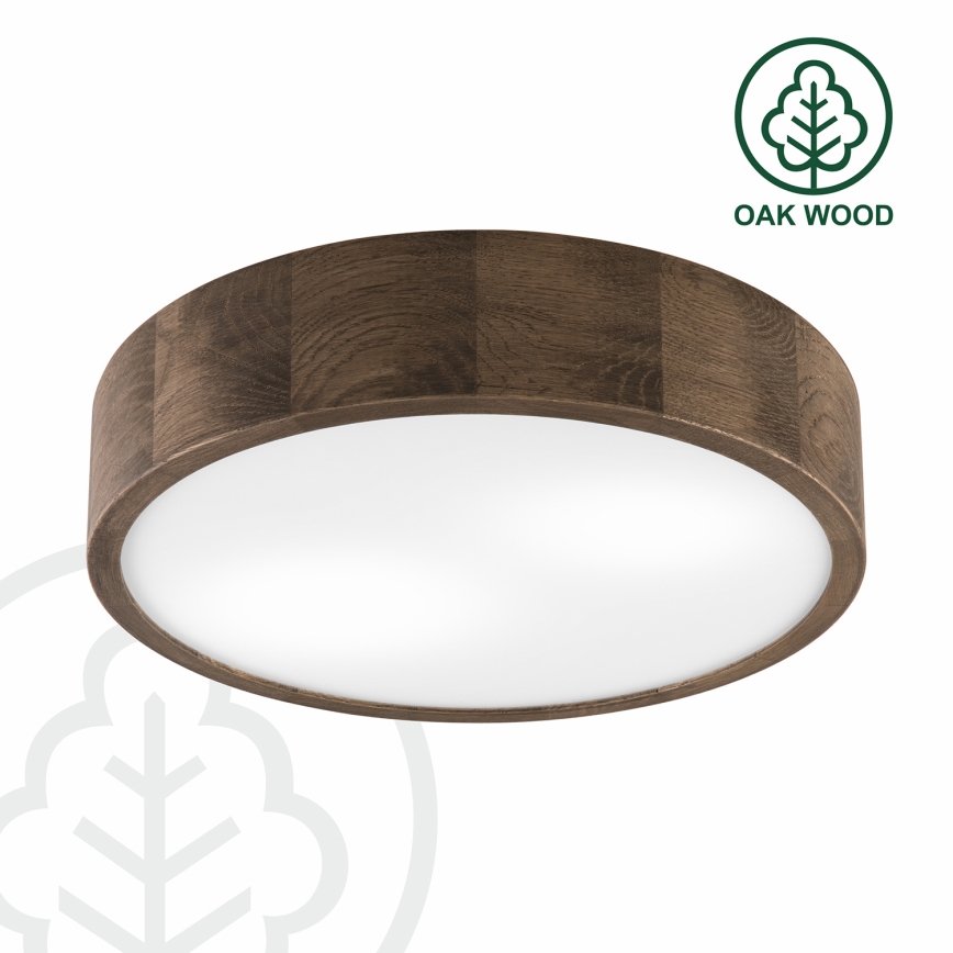 Brilagi - LED plafondlamp CARVALHO 2x E27/15W/230V eiken-walnoot Ø 37 cm