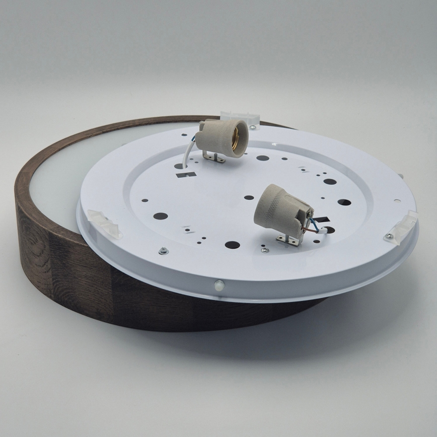 Brilagi - LED plafondlamp CARVALHO 2x E27/15W/230V eiken-walnoot Ø 37 cm