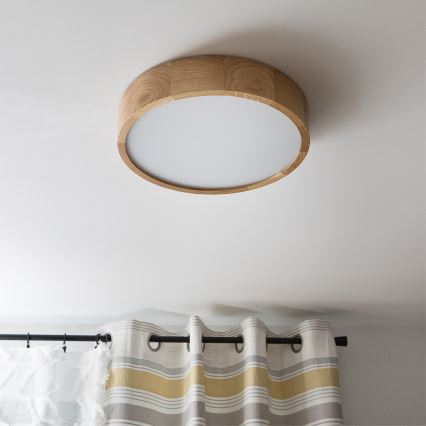 Brilagi - LED plafondlamp CARVALHO 2xE27/15W/230V eiken Ø 37,5 cm