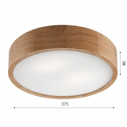 Brilagi - LED plafondlamp CARVALHO 2xE27/15W/230V eiken Ø 37,5 cm
