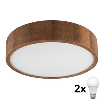 Brilagi - LED Plafondlamp CARVALHO 2xE27/60W/230V eiken kers diameter 37 cm