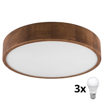 Brilagi - LED Plafondlamp CARVALHO 3xE27/60W/230V eiken kers diameter 47 cm