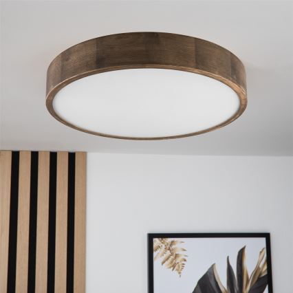 Brilagi - LED Plafondlamp CARVALHO 3xE27/60W/230V eiken walnoot pr. 47 cm