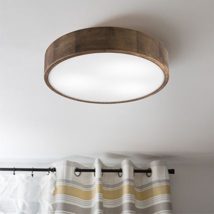 Brilagi - LED Plafondlamp CARVALHO 3xE27/60W/230V eiken walnoot pr. 47 cm