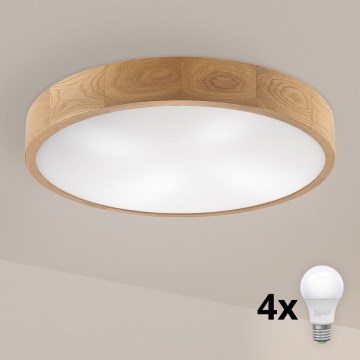Brilagi - LED Plafondlamp CARVALHO 4xE27/60W/230V eik 57,5 cm