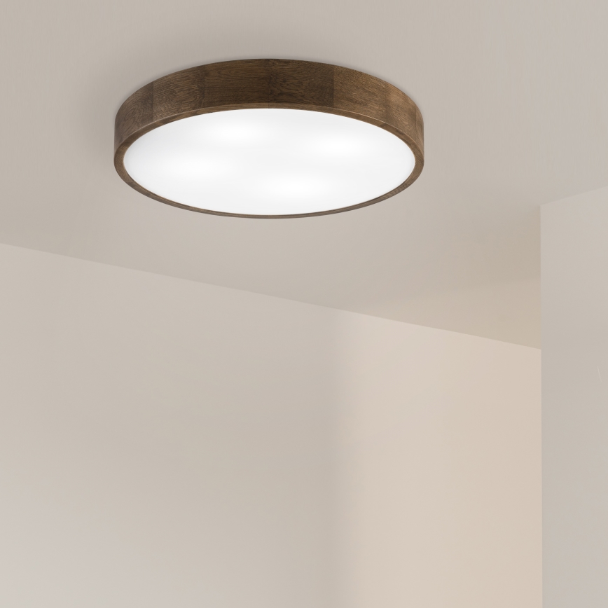 Brilagi - LED plafondlamp CARVALHO 4xE27/60W/230V eiken-walnoot diam. 57,5 cm