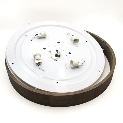 Brilagi - LED plafondlamp CARVALHO 4xE27/60W/230V eiken-walnoot diam. 57,5 cm