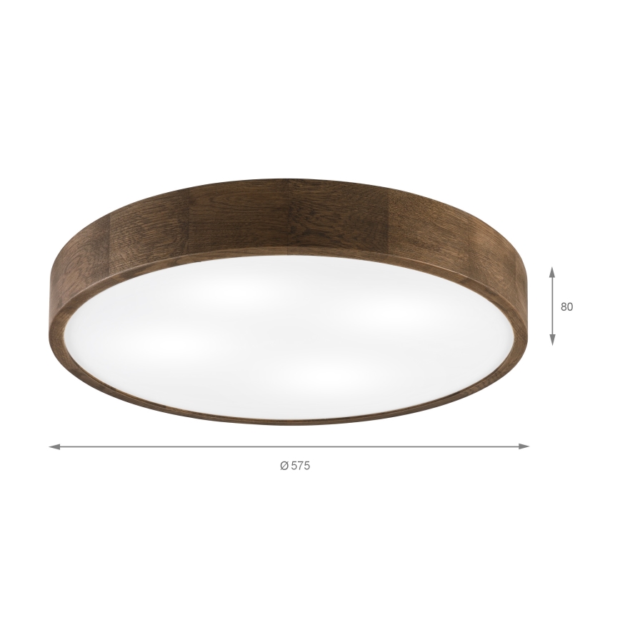 Brilagi - LED plafondlamp CARVALHO 4xE27/60W/230V eiken-walnoot diam. 57,5 cm
