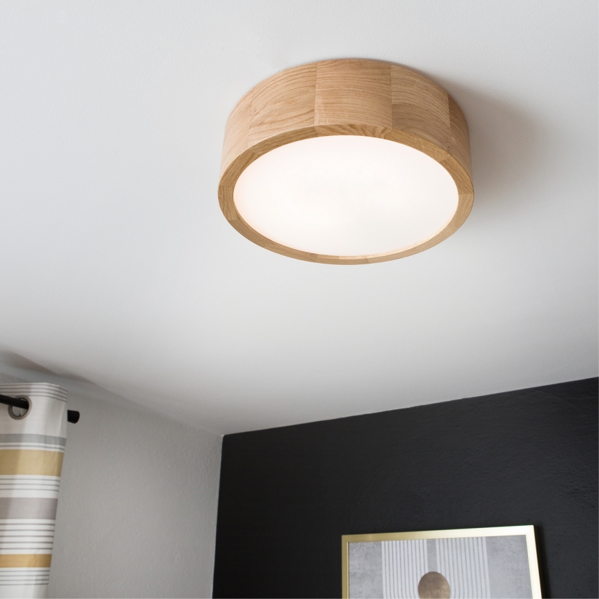 Brilagi - LED plafondlamp CARVALHO LED/20W/230V eiken Ø 27,5 cm