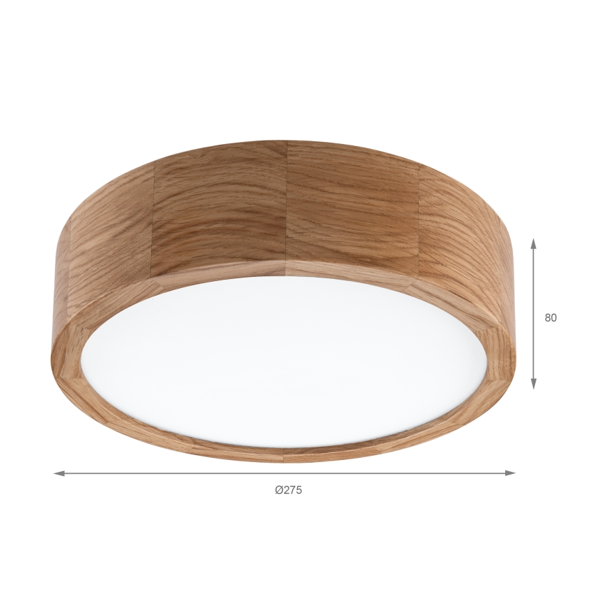 Brilagi - LED plafondlamp CARVALHO LED/20W/230V eiken Ø 27,5 cm