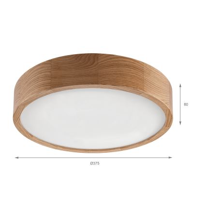 Brilagi - LED-plafondlamp CARVALHO LED/36W/230V eiken Ø 37,5 cm