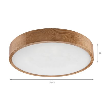 Brilagi - LED-plafondlamp CARVALHO LED/36W/230V eiken Ø 47,5 cm