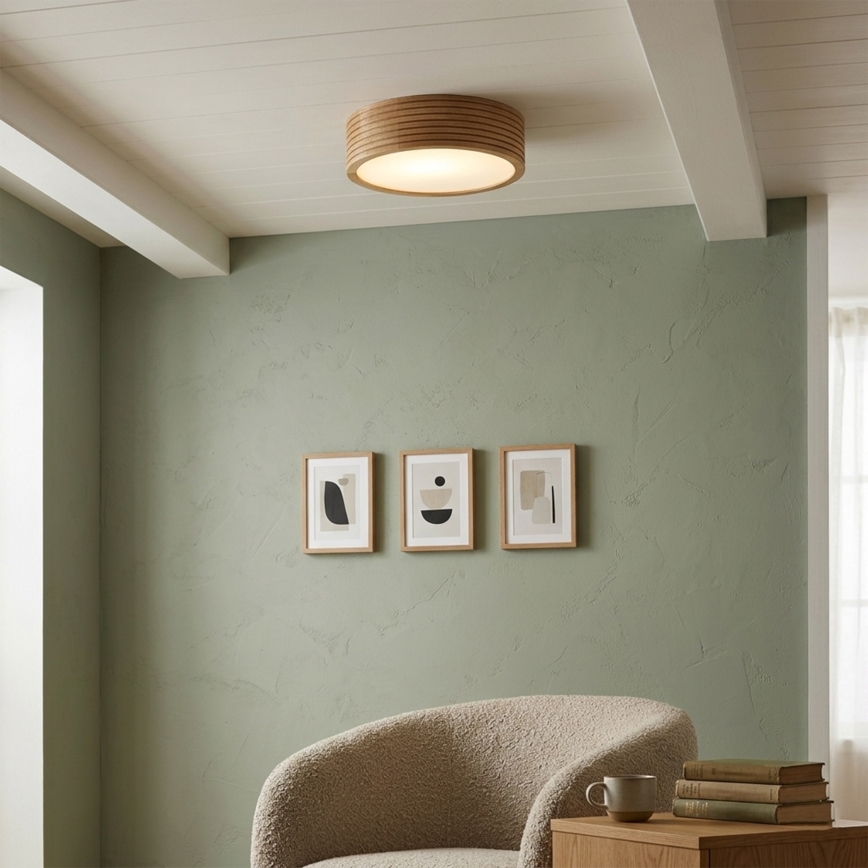 Brilagi - LED plafondlamp CARVALHO MODERN 1xE27/60W/230V Ø 27,5 cm eiken