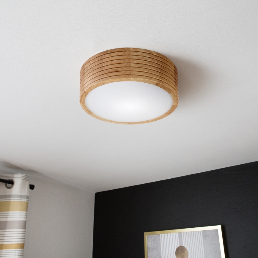 Brilagi - LED plafondlamp CARVALHO MODERN 1xE27/60W/230V Ø 27,5 cm eiken