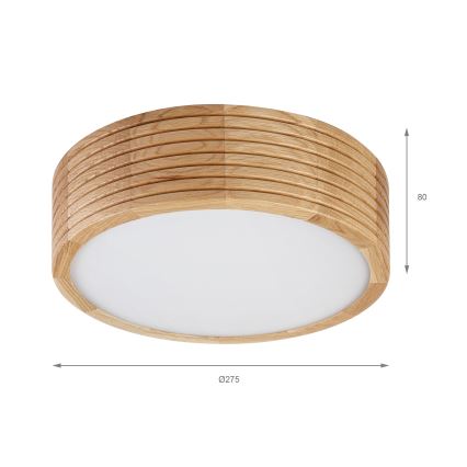 Brilagi - LED plafondlamp CARVALHO MODERN 1xE27/60W/230V Ø 27,5 cm eiken