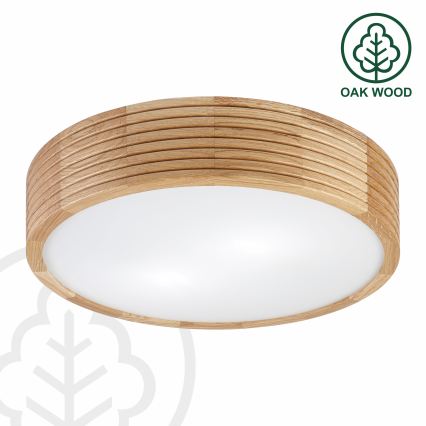 Brilagi - LED plafondlamp CARVALHO MODERN 2xE27/60W/230V Ø 37,5 cm eik