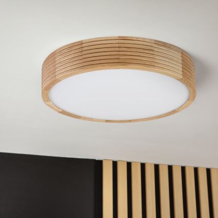 Brilagi - LED plafondlamp CARVALHO MODERN 2xE27/60W/230V Ø 37,5 cm eik