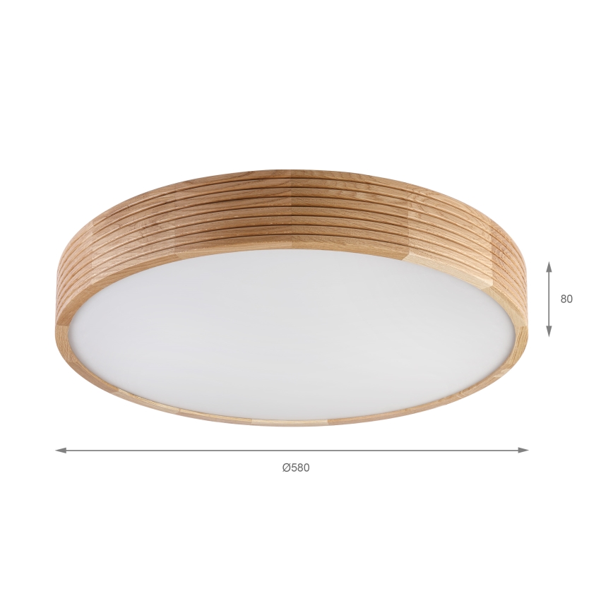 Brilagi - LED plafondlamp CARVALHO MODERN 4xE27/60W/230V, eik, Ø 57,5 cm