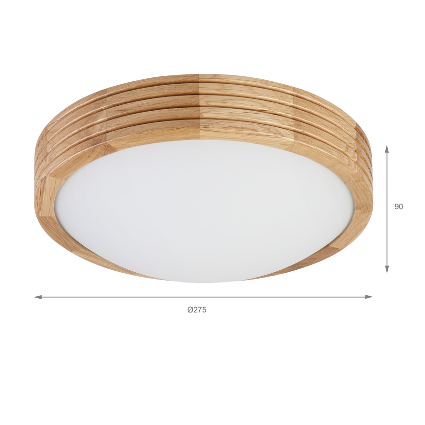 Brilagi - LED-plafondlamp CARVALHO MODERN SLIM 1xE27/60W/230V Ø 27,5 cm, eiken
