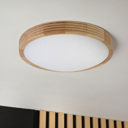 Brilagi - LED-plafondlamp CARVALHO MODERN SLIM 2xE27/60W/230V Ø 37,5 cm eiken