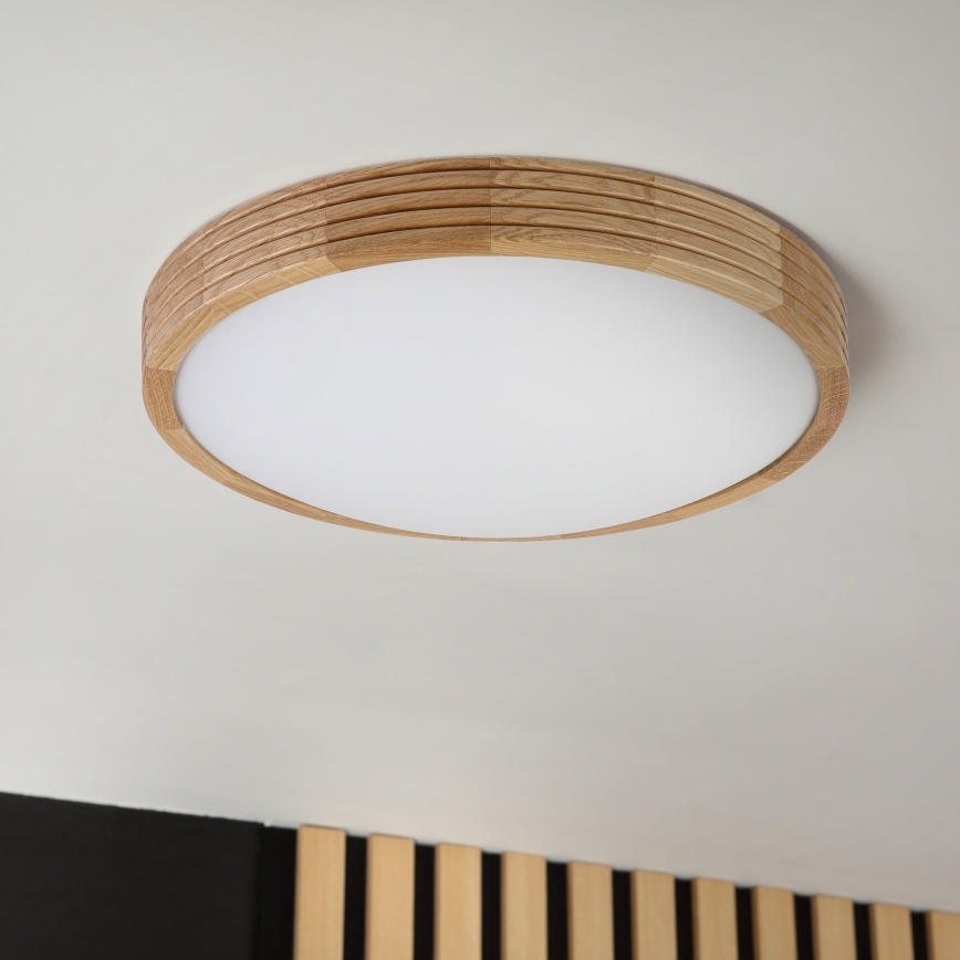 Brilagi - LED-plafondlamp CARVALHO MODERN SLIM 2xE27/60W/230V Ø 37,5 cm eiken