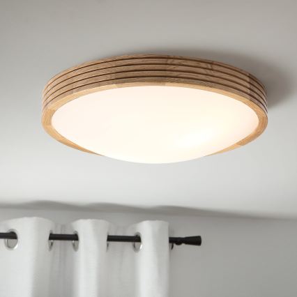 Brilagi - LED-plafondlamp CARVALHO MODERN SLIM 2xE27/60W/230V Ø 37,5 cm eiken