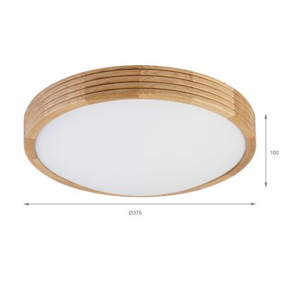 Brilagi - LED-plafondlamp CARVALHO MODERN SLIM 2xE27/60W/230V Ø 37,5 cm eiken
