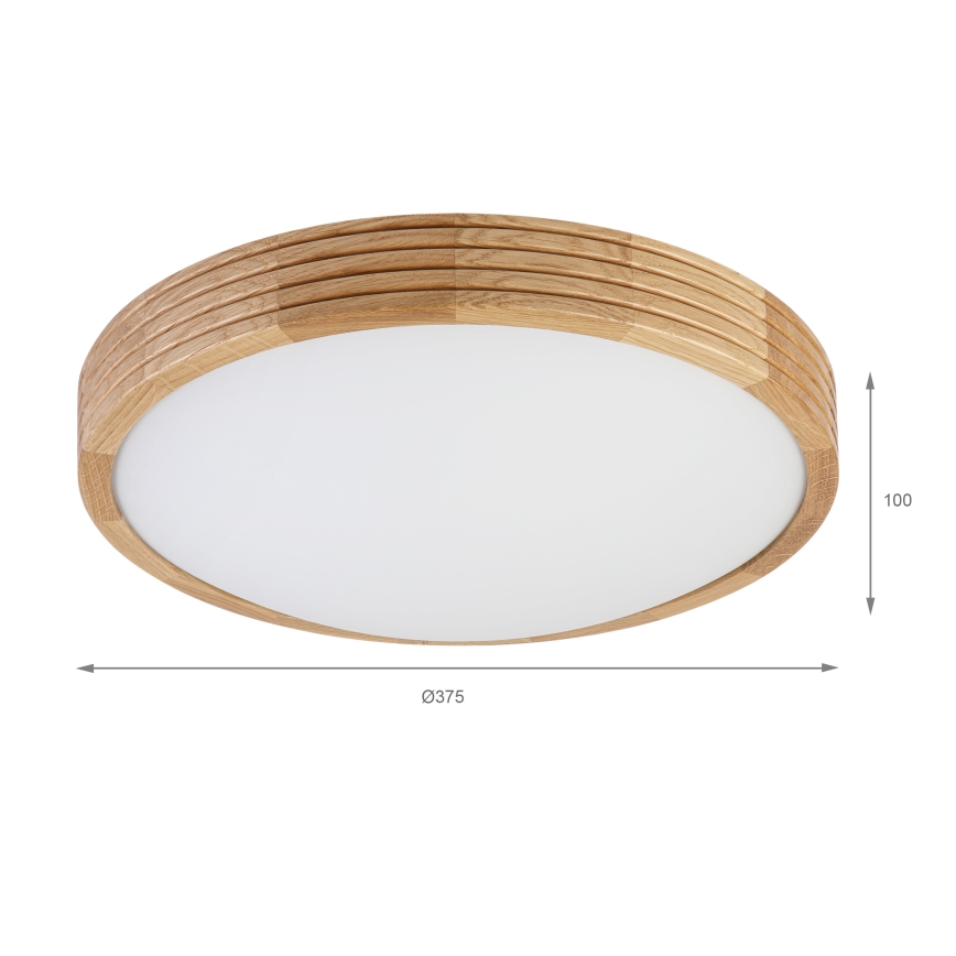 Brilagi - LED-plafondlamp CARVALHO MODERN SLIM 2xE27/60W/230V Ø 37,5 cm eiken