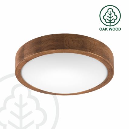 Brilagi - LED plafondlamp CARVALHO SLIM 1xE27/15W/230V eik/kers Ø 27 cm